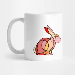 Red stained glass rabbit Mug